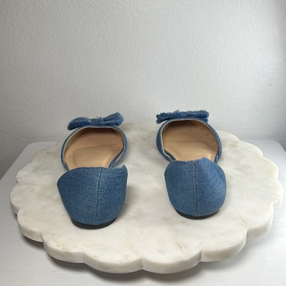 Women’s Comfort by Predictions denim flats with bow fringed accent, size 8 M - Picture 6 of 12